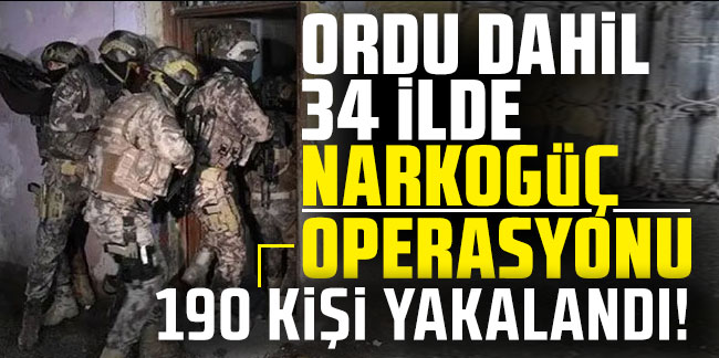 34 ilde Narkogüç Operasyonu: 190 kişi yakalandı!