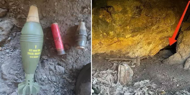 Teröristlere kullandığı mağara ve malzemeler ele geçirildi