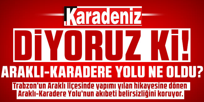 Araklı-Karadere yolu ne oldu?