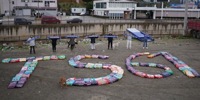 Trabzonspor taraftarlarından sokak hayvanları için anlamlı proje