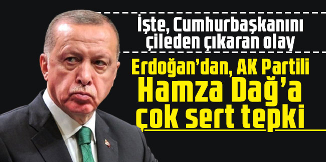Cumhurbaşkanı Erdoğan'dan, AK Partili Hamza Dağ'a çok sert tepki!