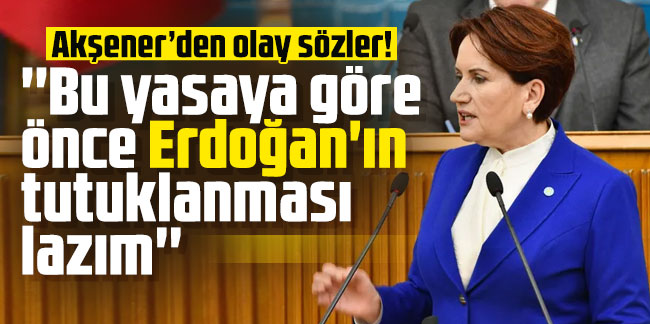 Akşener: ''Bu yasaya göre önce Erdoğan'ın tutuklanması lazım''
