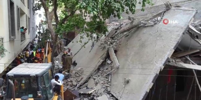Hindistan'da inşaat halindeki bina çöktü! Ölü ve yaralılar var