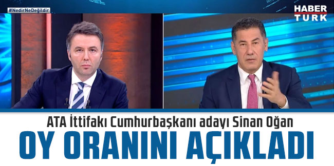 ATA İttifakı Cumhurbaşkanı adayı Sinan Oğan oy oranını canlı yayında açıkladı!