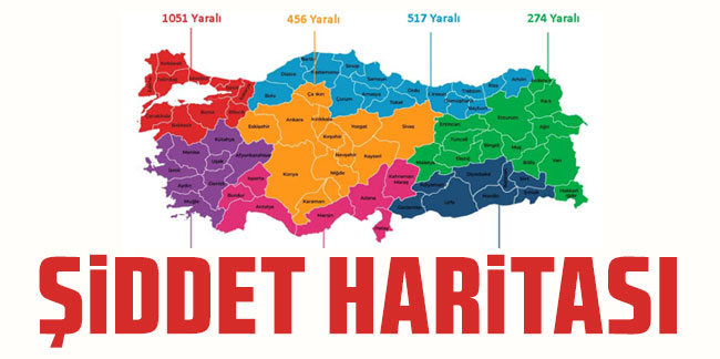 Türkiye'nin 2023 yılı silahlı şiddet haritası