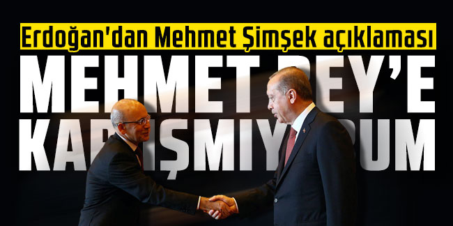 Erdoğan'dan Mehmet Şimşek açıklaması: 'Ben Mehmet Bey’e karışmıyorum'