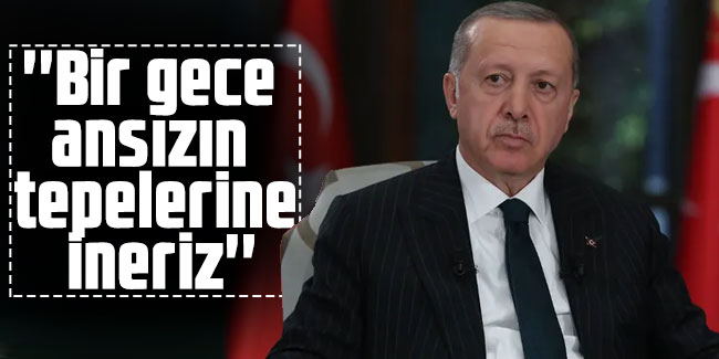 Erdoğan: ''Bir gece ansızın tepelerine ineriz''