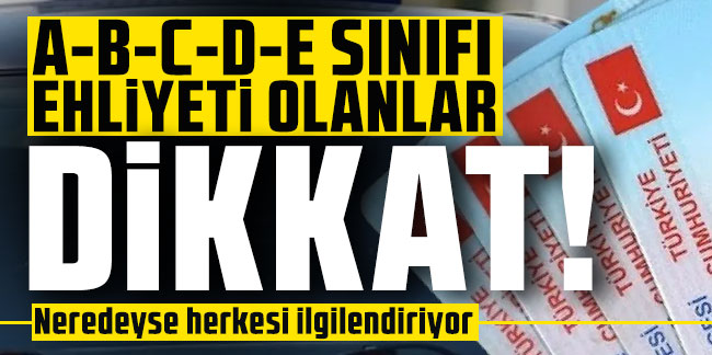 A B C D E S N F Ehliyeti Olanlar Dikkat Neredeyse Herkesi Ilgilendiriyor Karadeniz Gazetesi