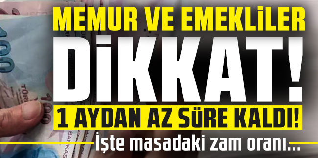 Memur ve emekliler dikkat: 1 aydan az süre kaldı! İşte masadaki zam oranı