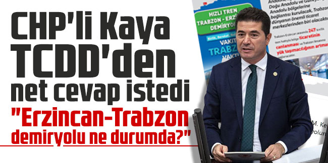 CHP'li Kaya TCDD'den net cevap istedi: "Erzincan-Trabzon demiryolu ne durumda?"