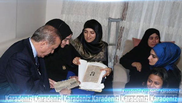 Erdoğan şehit evini ziyaret etti