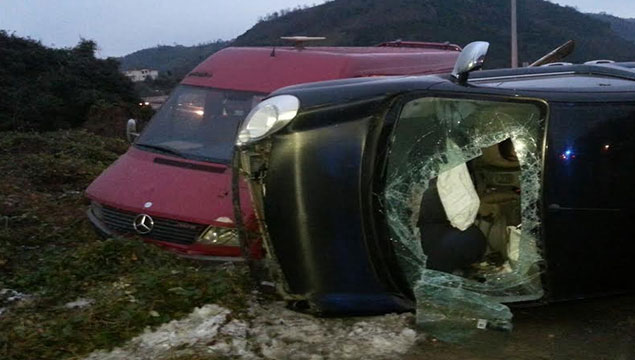Trabzon’da kaza ucuz atlatıldı