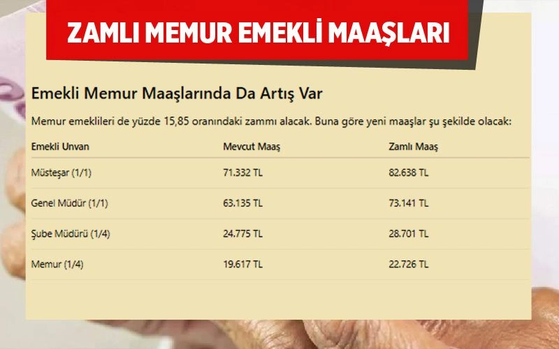 Memur emeklisi zamlı maaşları