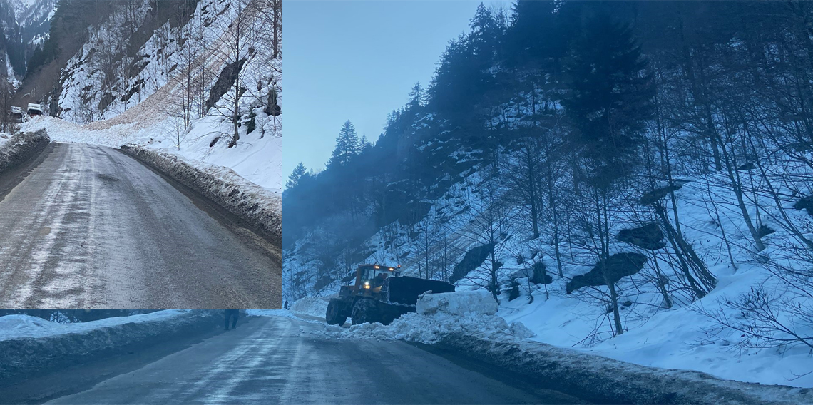  Trabzon-Bayburt karayolunda çığ