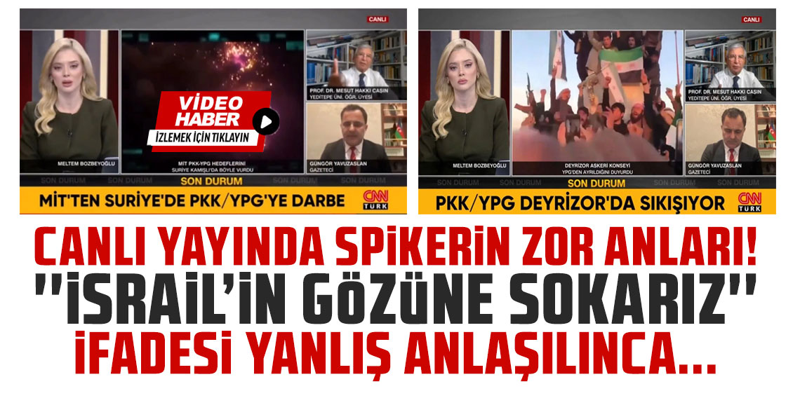 Canlı yayında spikerin zor anları! 'İsrail'in gözüne sokarız' ifadesi yanlış anlaşılınca..