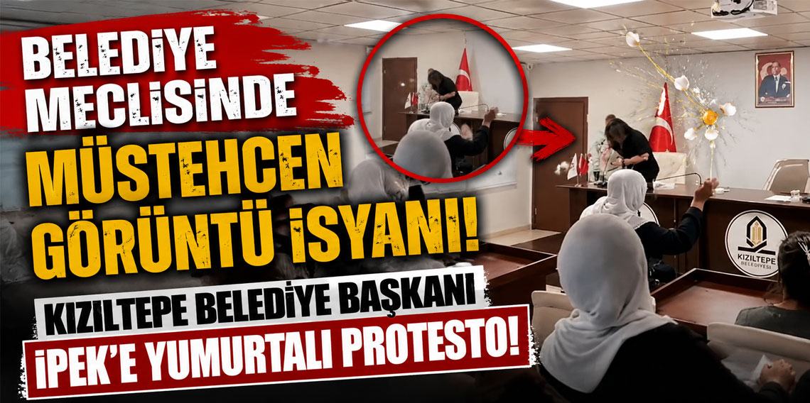 Müstehcen görüntülerinin ortaya çıkmasının ardından DEM Parti’den istifa eden Kızıltepe Belediye Başkanı İpek'e yumurtalı protesto