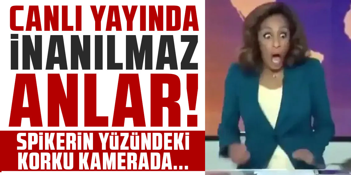 Canlı yayında inanılmaz anlar! Spikerin yüzündeki korku kamerada