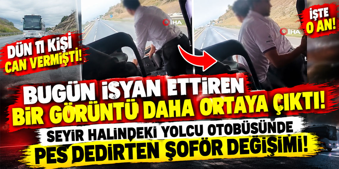 Seyir halindeki yolcu otobüsünde pes dedirten şoför değişimi