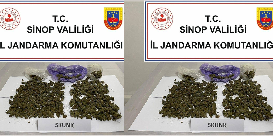 Sinop'ta yolcu otobüsünden uyuşturucu çıktı