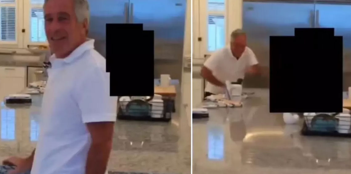 Epstein'ın mutfakta kız çocuklarını kovaladığı görüntü ortaya çıktı!