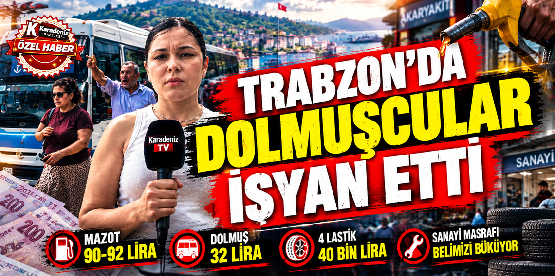 Trabzon'da Dolmuşçular isyan etti: “Yakıta Çalışıyoruz Böyle Çalışamayız!”