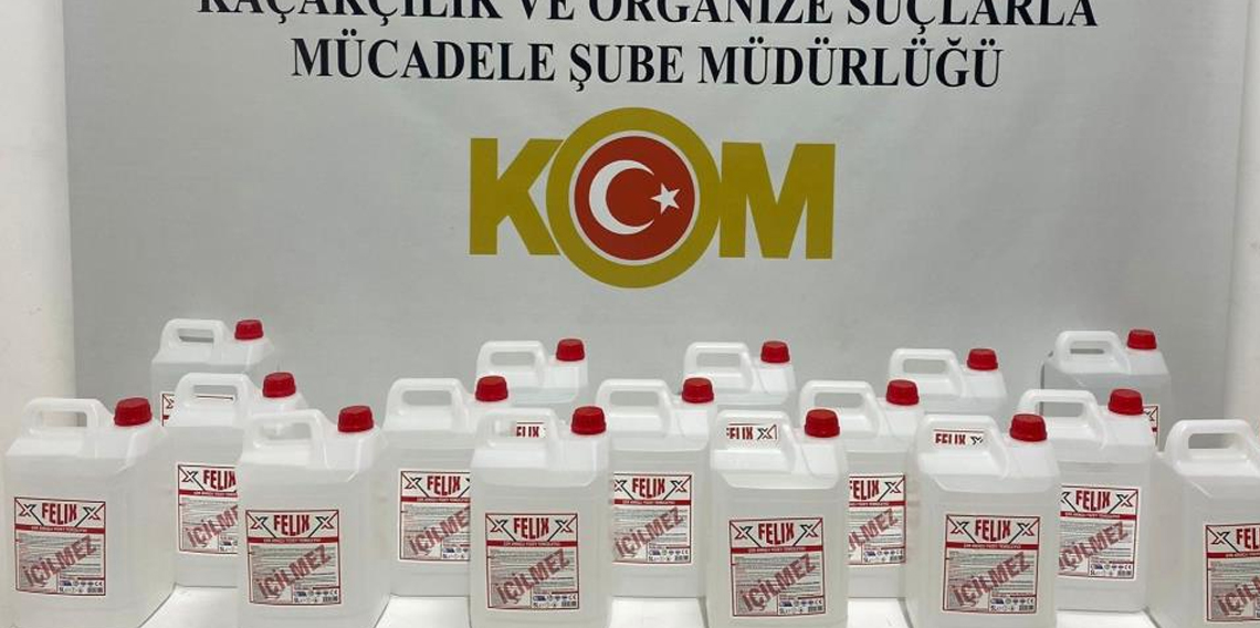 Samsun'da 80 litre kaçak etil alkol ele geçirildi