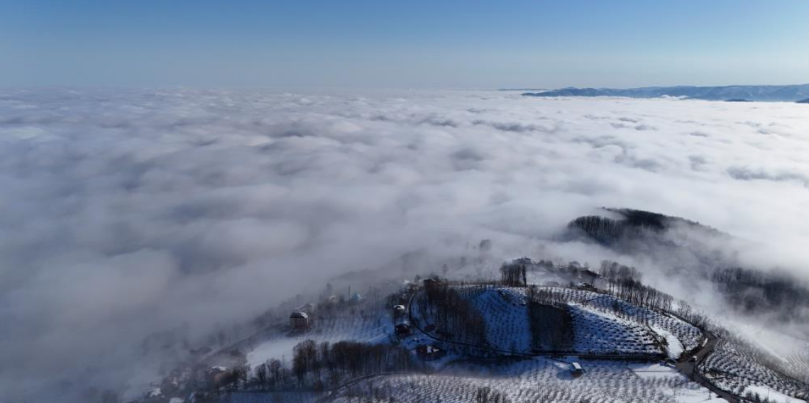 Ordu Korgan’da Yoğun Sis Kartpostallık Görüntüler Oluşturdu