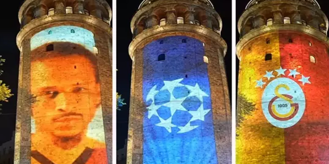 Galatasaray’dan, Galata Kulesi’nde görsel şov