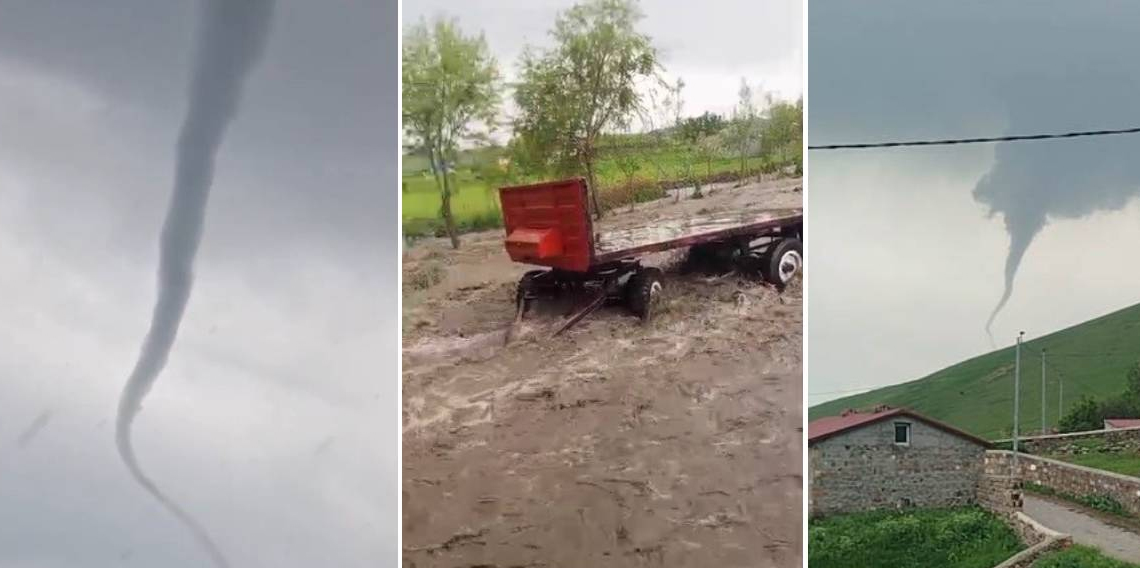 Kars’ta sel ve hortum paniği