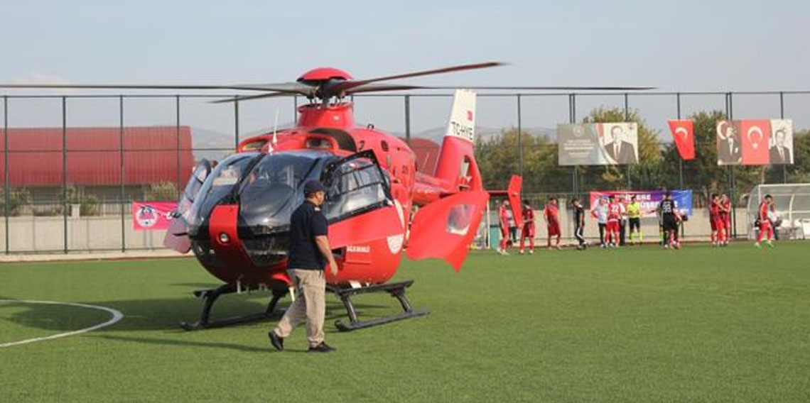 Amatör lig maçına hava ambulansı arası