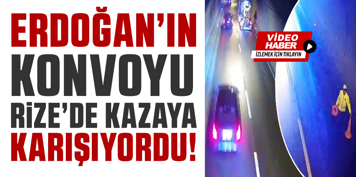 Cumhurbaşkanı Erdoğan’ın Rize’de konvoyunun geçeceği tünelde trafik polisleri olası kazayı önledi