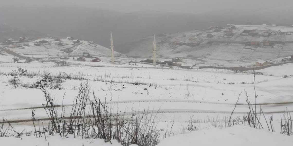 Gümüşhane'nin yüksek kesimleri beyaza büründü