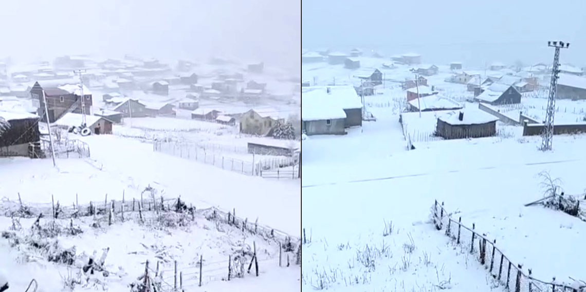 Giresun yaylaları beyaza büründü!