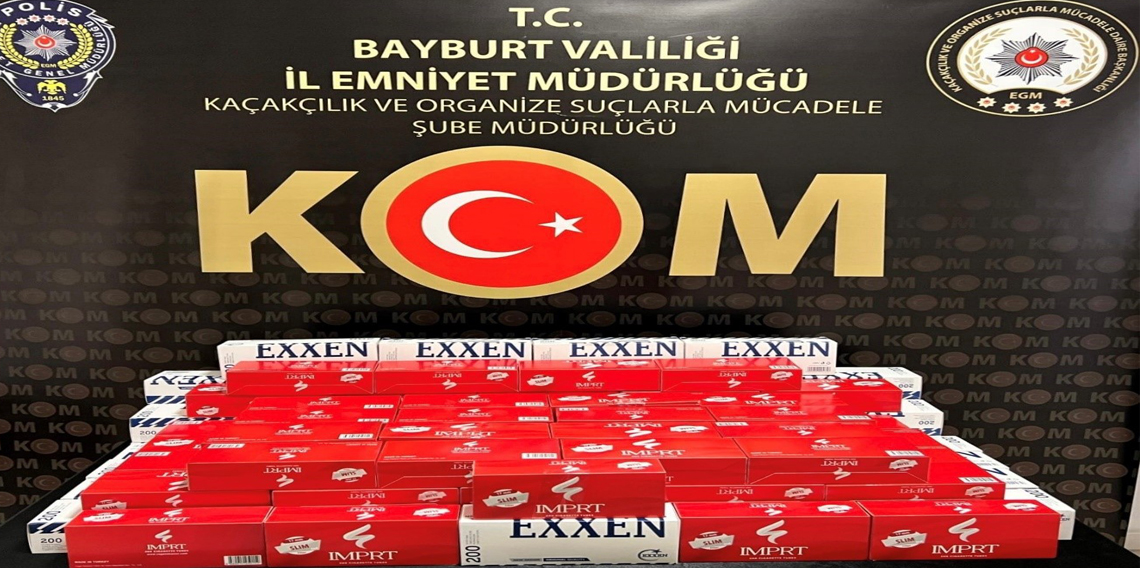  Bayburt'ta kaçak 20 bin adet boş makaron ele geçirildi