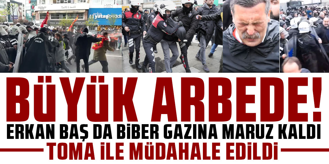 Mecidiyeköy'de büyük arbede! Erkan Baş da biber gazına maruz kaldı