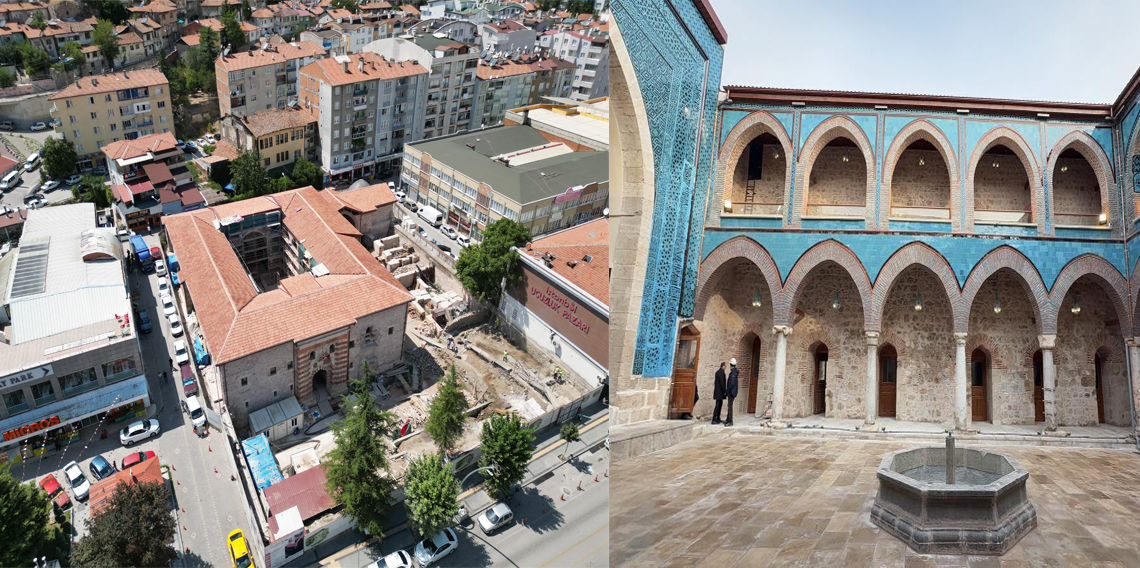 18. yüzyıla ait havuz, 800 yıllık Gök Medrese'nin yapısına uygun olarak yerleştirildi