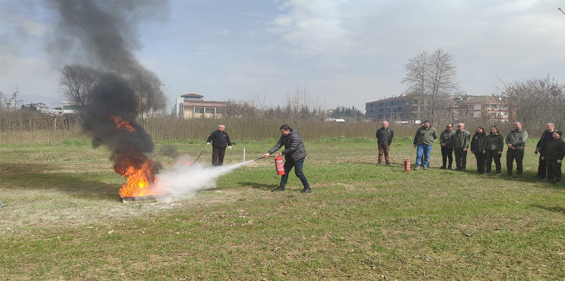 DKMP ekiplerini yangın eğitimi