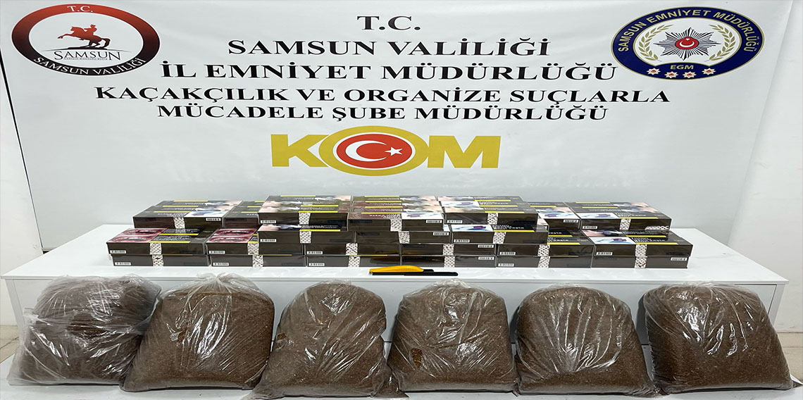 Samsun’da kaçak tütün ve makaron operasyonu