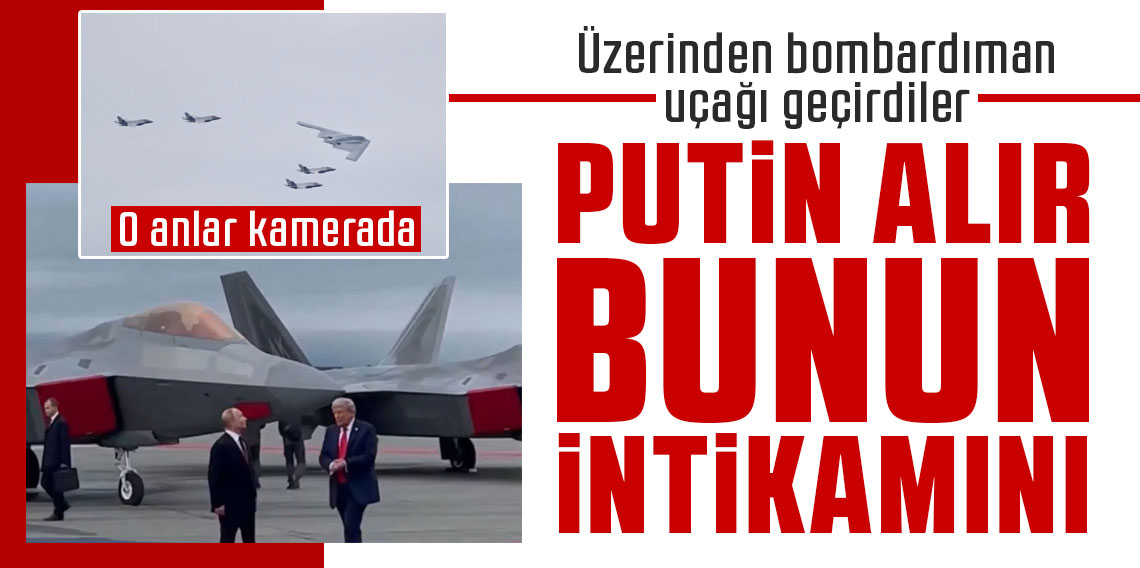 Vladimir Putin’in üzerinden bombardıman uçağının geçtiği anlar kamerada