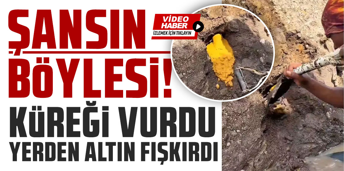 Şansın böylesi: Küreği vurduğu yerden altın fışkırdı!