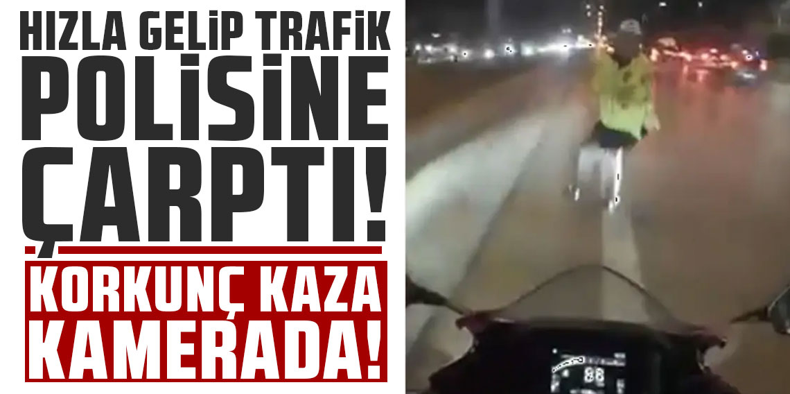 Maltepe'de motosikletin çarptığı trafik polisi yaralandı: Kaza anı kamerada