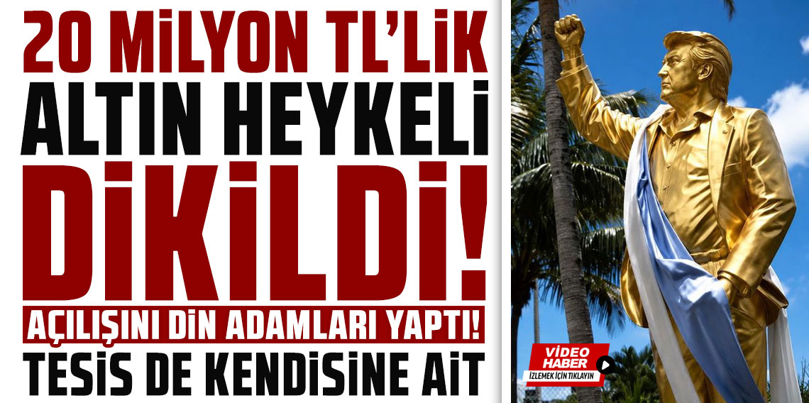 ABD’de Trump’ın 7 metrelik altın heykeli golf sahasına dikildi