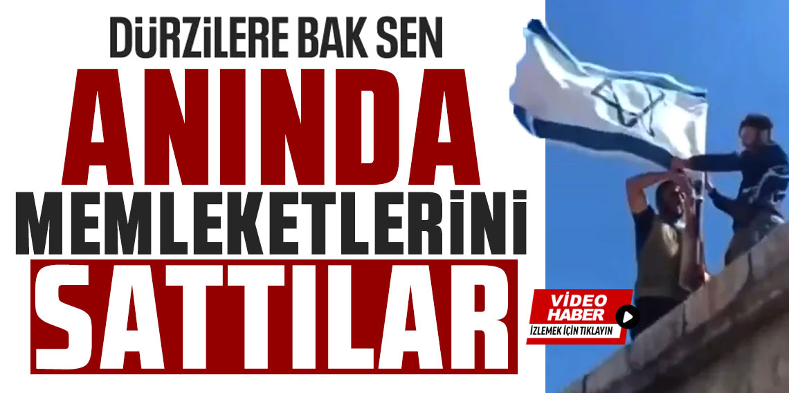 Dürziler Süveyda şehrinde İsrail bayrağını göndere çekti