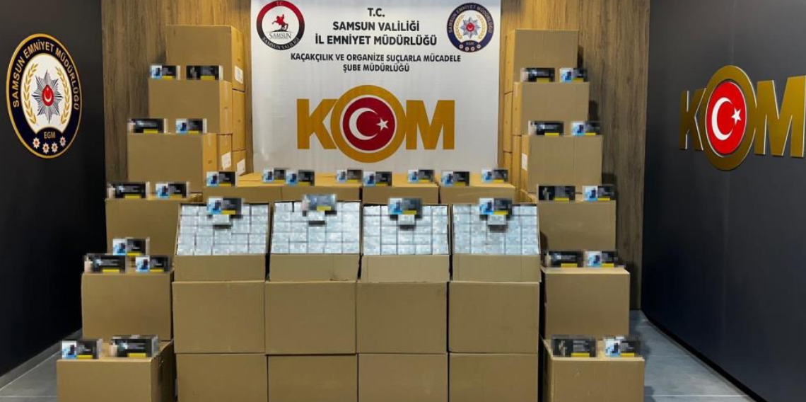 Kaçak makaron operasyonunda 1 milyon 350 bin adet ele geçirildi
