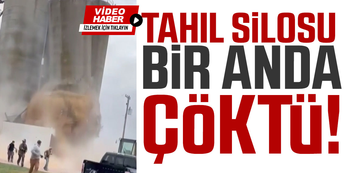 Tahıl silosu çöktü, yaşanan panik kameraya yansıdı