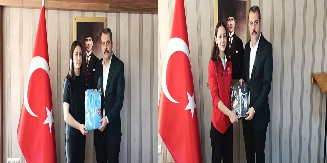 Kaymakamdan şampiyon kızlara eşofman hediyesi