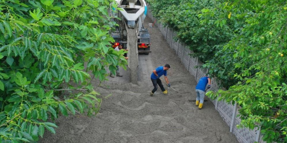 Ordu’da beton yol çalışmaları