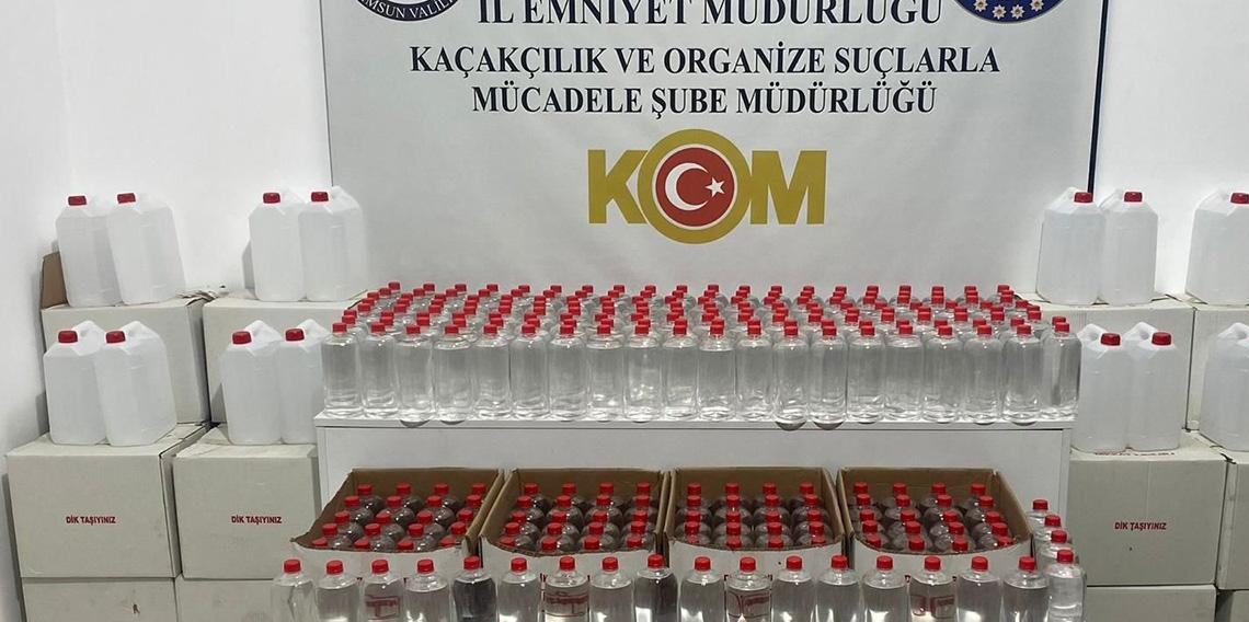 Samsun'da kaçak içki operasyonu