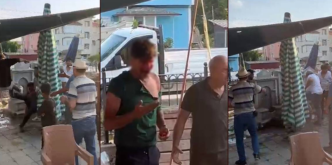 Pazar yerinde 3 kişi, bir genci tekme tokat dövdü