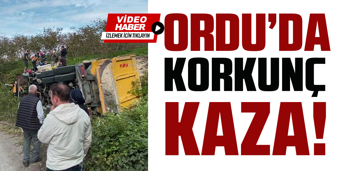 Ordu'da kil yüklü kamyon devrildi: 2 yaralı
